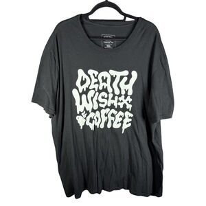 Death Wish Coffee Shirt Mens 3XL Black Graphic Tee Caffeine Humor 100% Cotton